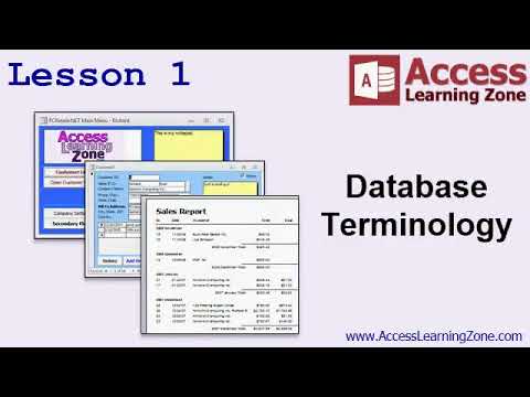 Microsoft Access Beginner Level 01. Lesson 01. Database Terminology