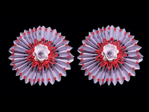 Beautiful Flower Wall Hanging / Paper Craft For Home Decoration /Easy flower making with paper DIY