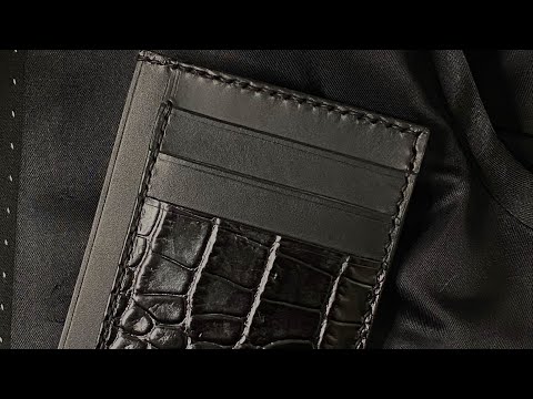 ‏ Handmade Crocodile Luxury Leather card holder for men