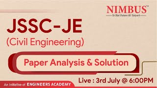 JSSC - JE | Paper Analysis & Solution | Civil Engineering | Live Session |  NIMBUS