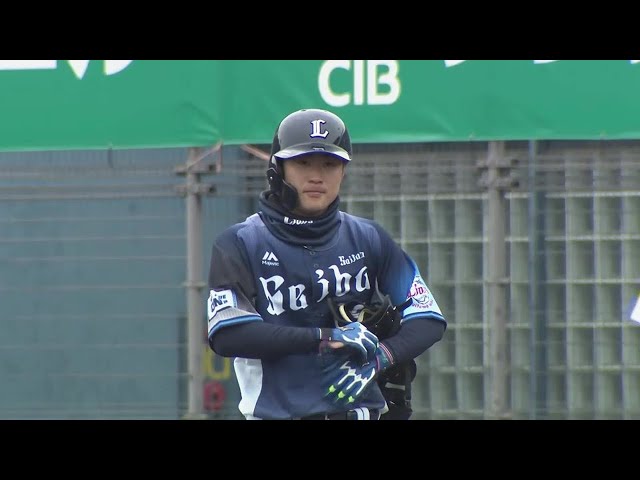 【9回表】2打席連続打点で大いにアピール!! ライオンズ・戸川大輔が2点タイムリーヒット!! 2022年2月23日 福岡ソフトバンクホークス 対 埼玉西武ライオンズ