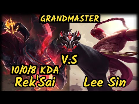 MVP Yondu (REK'SAI) vs LEE SIN - 10/0/8 KDA JUNGLE GAMEPLAY - KR Ranked GRANDMASTER