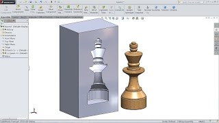 SolidWorks tutorial How to Subtract a Part from another Part