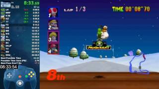 Mario Kart 64 150cc All Cups (Skips) Shortcut Speedrun 26:19 (World Record)