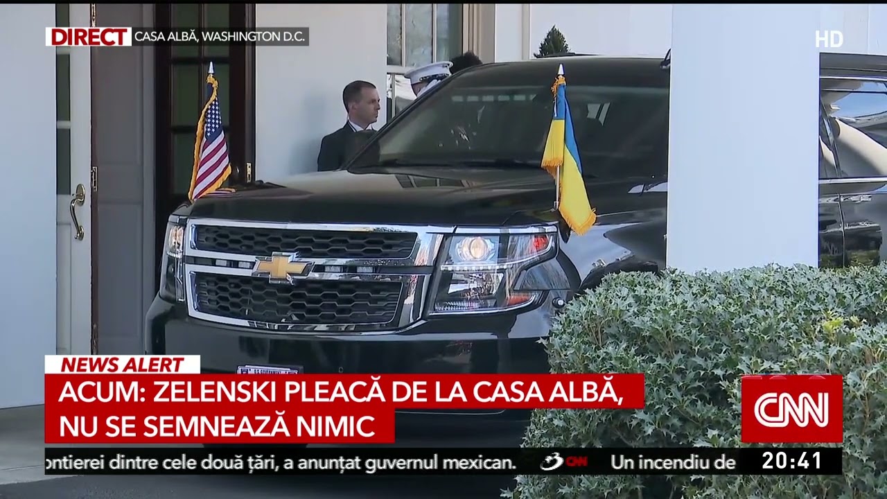 Volodimir Zelenski a plecat de la Casa Albă după cearta din Biroul Oval cu Trump