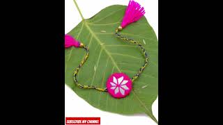 Hand embroidery Rakhi ideas #rakhimaking  #handembroidery #shortsvideo