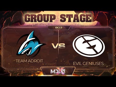 Adroit vs Evil Geniuses Game 1 - MDL Chengdu Major: Group Stage