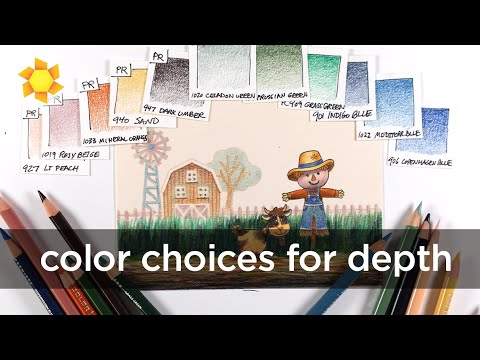 Choosing colors for depth in your art - no line vs black line