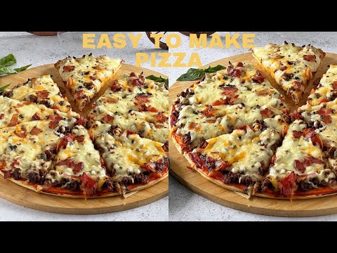 PIZZA | EASY TO MAKE MEATY PIZZA WITH EXTRA CHEESE.