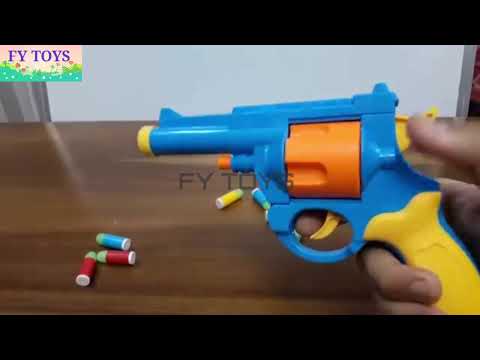 Revolver unboxing bullet Realistic Toy Gun Sized 1:1 Scale 45 ACP Bulldog Revolver Toy Rubber Bullet