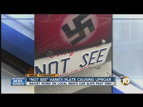 San Diegan's 'not see' vanity license plate causing outrage