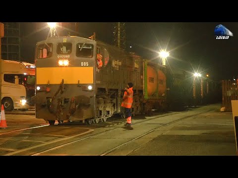Intermodal Train on Alexandra Road Street in Dublin Port - 23 January 2023