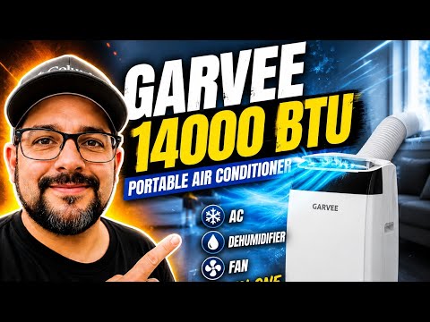 Garvee 14,000 BTU Portable Air Conditioner, 3-in-1 AC Unit with Cool, Dehumidifier & Fan Modes, Covers 750 sq.ft, Sleep Mode, Remote, Timer & Full Window Kit video review thumbnail