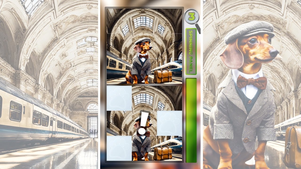 Spinning Panel Find #19 🚄 #Dachshund goes on a train trip