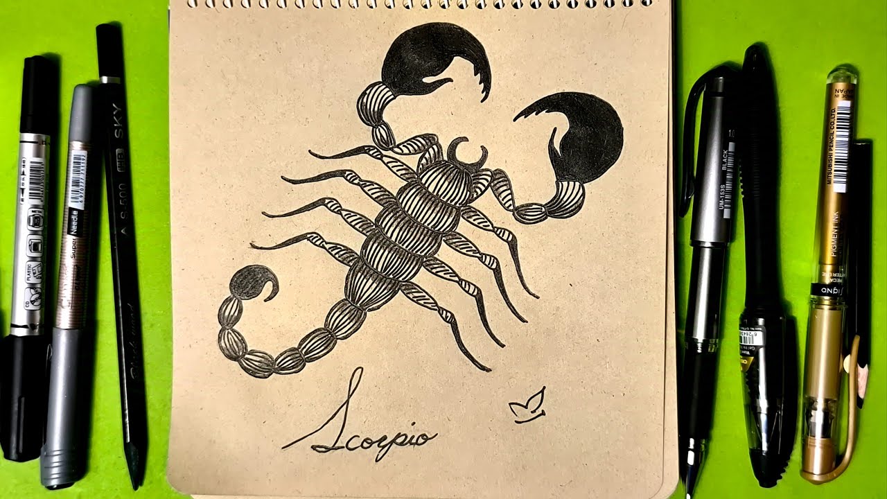 Zentangle Art Doodle Drawing || Zodiac Doodle Drawing Scorpio Sing Tutorial