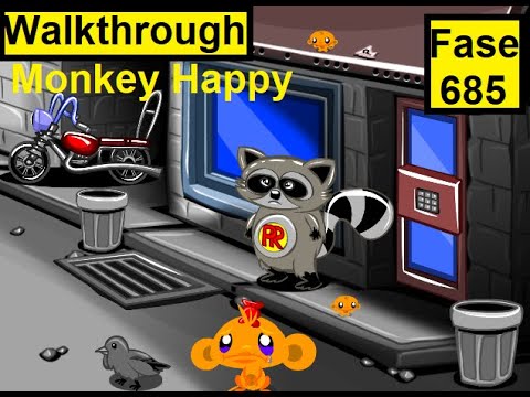 Walkthrough Monkey Happy- Fase 685: Monk (the detective) and a Mad Scientist/Motorcycle Theme