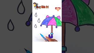 Umbrella Coloring Easy for Kids☔ | How to Color an Umbrella Easy for Beginners | #shorts #drawing