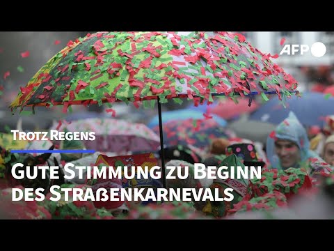 Video Thumbnail: Straßenkarneval ist eröffnet – gute Laune bei Schmuddelwetter | AFP