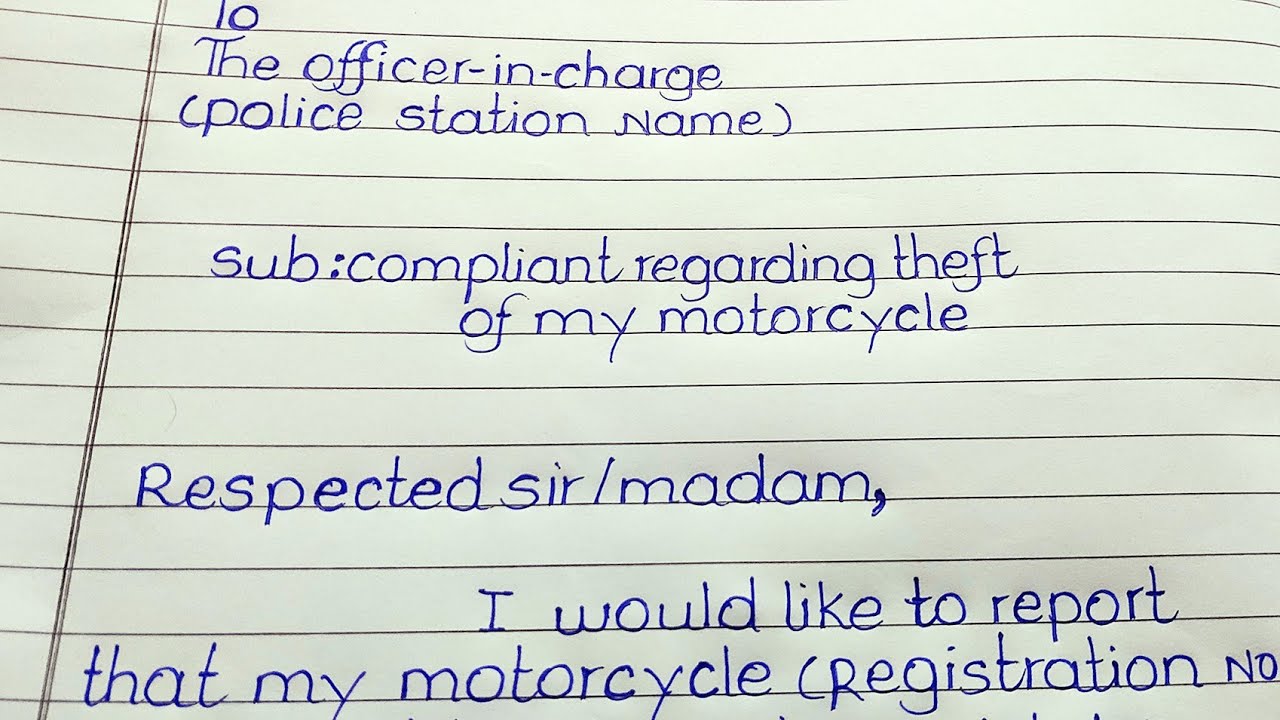 Application format for Fir in police station | Fir application format in english | simple fir format