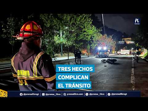Tres hechos viales complican el tránsito en Sacatepéquez y la capital