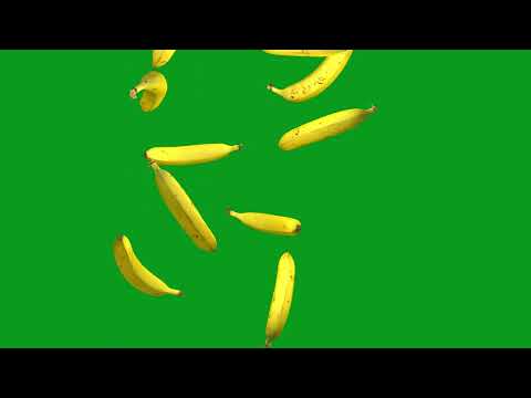 Banana Falling Animation in Green Screen and Black Screen Video Effect