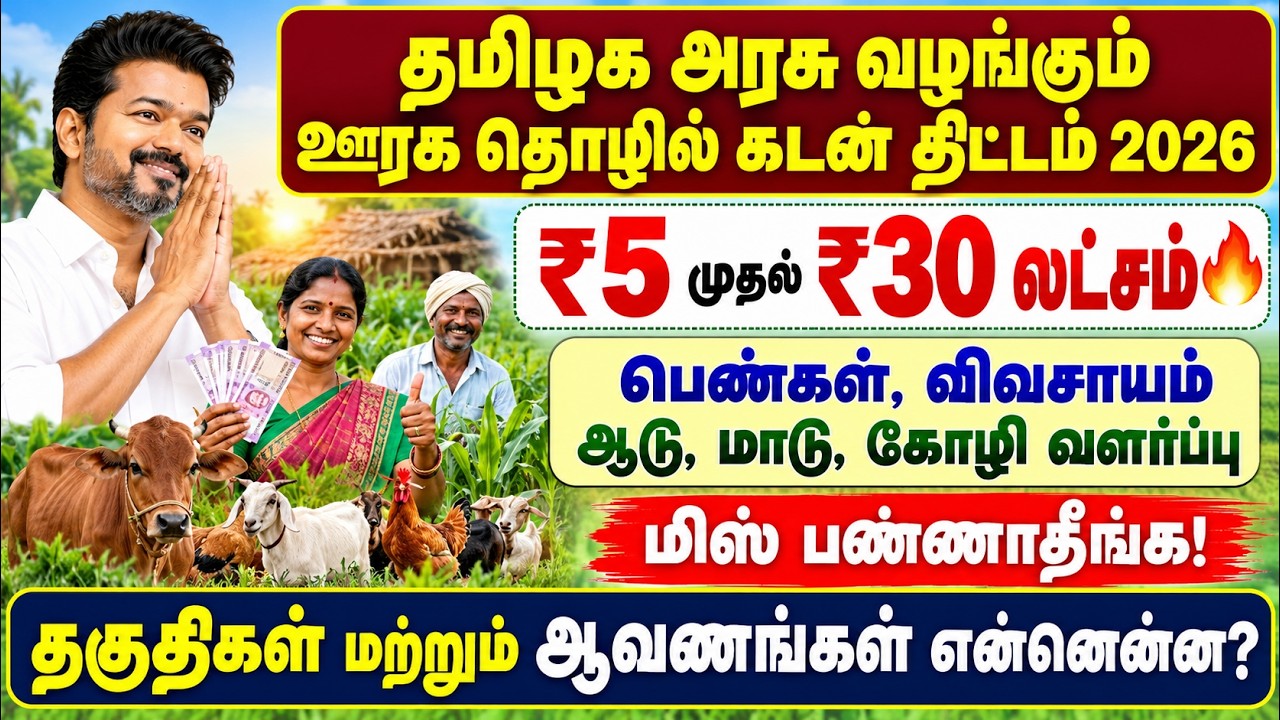 தமிழக அரசு ஊரக தொழில் கடன் திட்டம் 2026 🔥 ₹5 லட்சம் முதல?
