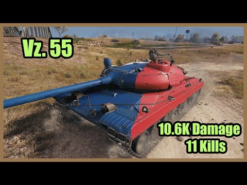 Vz.55 ◽️ 10.6K DMG ◽️ 11 KILLS ◽️ 1 vs 6 ◽️ World of Tanks ◽️ Replay