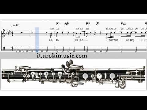 (1) Lezioni di Oboe Adele Hello Melodia Tutorial Spartito Imparare Insegnante Metodi Partiture