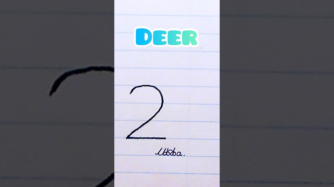 How to draw a deer🦌 with 2 number in easy.#drawing #art