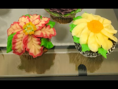 How to pipe Buttercream Flowers / Easy Tutorial / Wilton tip 104 / beginners - Daisy and Amaryllis