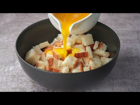 Don't Waste Leftover Bread, I Added Eggs With Leftover Bread, And The Result Is impressive!