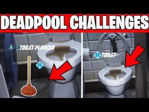 *NEW* Fortnite Deadpool Week 3 Challenges! Find Deadpools Toilet Plunger Location!