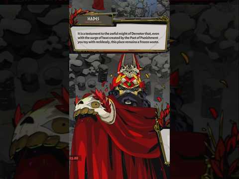 Hades tells Zagreus it's a testament to Demeter's power that it's cold with all the heat #hades