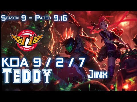 SKT T1 Teddy JINX vs LUCIAN ADC - Patch 9.16 KR Ranked