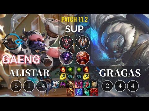 DFM Gaeng Alistar vs Gragas Sup - KR Patch 11.2