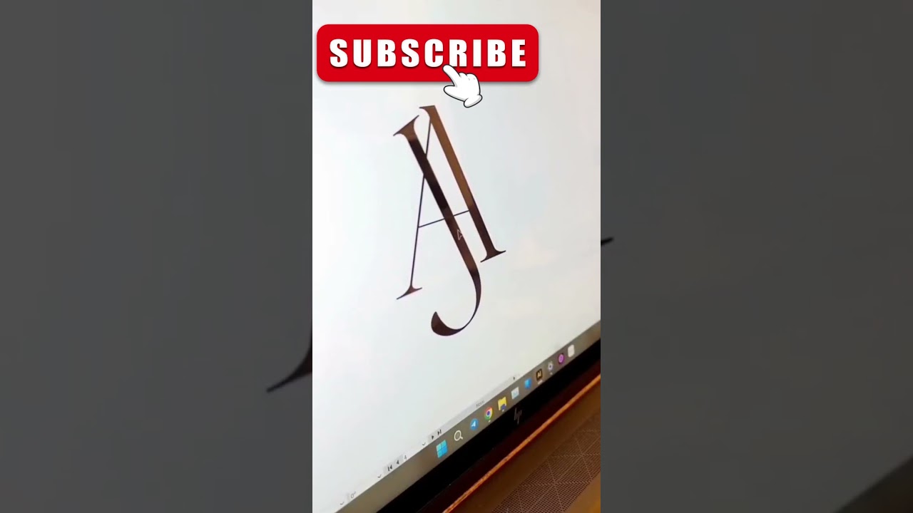 A+J Letter Logo Design Process  in Adobe Illustrator #logo