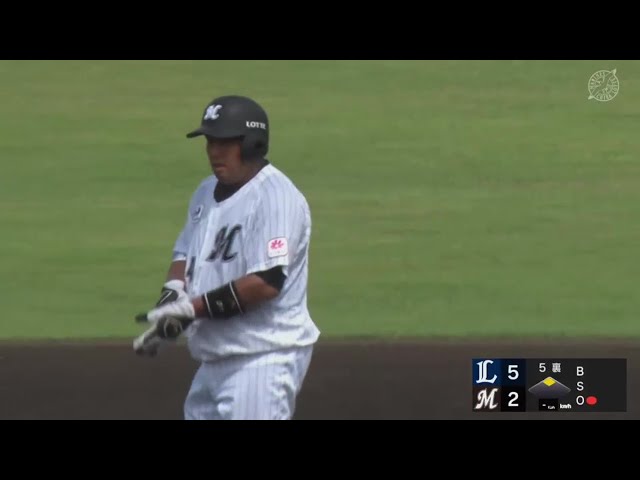 【ファーム】ランナーも激走!! マリーンズ・井上晴哉 フェンス直撃の2点タイムリー!! 2023年7月15日 千葉ロッテマリーンズ 対 埼玉西武ライオンズ