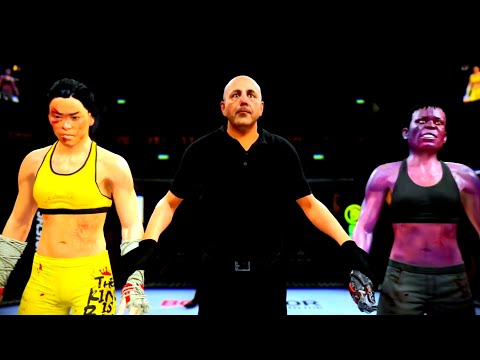 Bruce Lee woman vs. Purple Hulk girl - EA Sports UFC 4