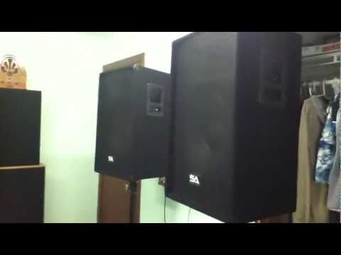 Seismic Audio - Pair of Passive 15" Floor Wedge Style Monitors - Studio, Stage, or Floor use - PA/DJ Speakers - Bar, Band, Karaoke, Church, Drummer use video review thumbnail
