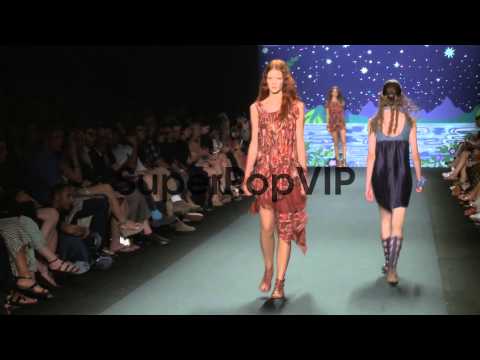 Models walk the runway at Anna Sui - Spring 2014 Mercedes...