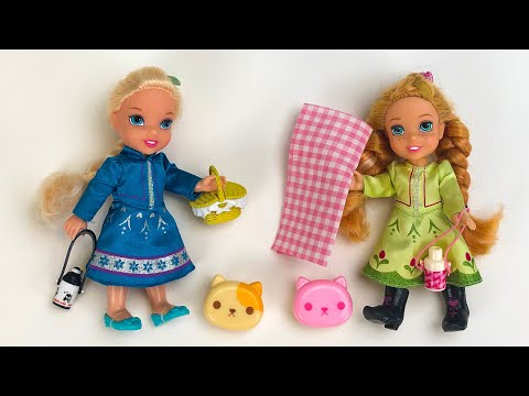 Elsa and Anna toddlers picnic at the campiste