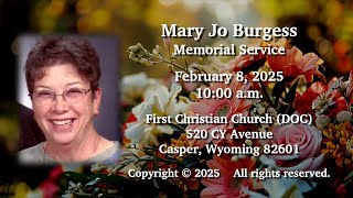 February 8, 2025, 10:00 a.m., Mary Burgess Funeral