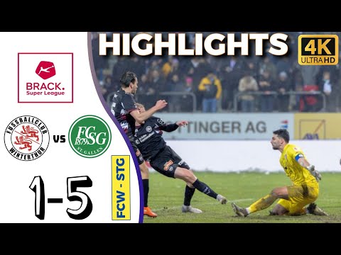 FC Winterthur Vs FC St Gallen 1-5 Swiss Super League Highlights | Winterthur Gallen