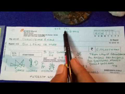How to make an #abundance #cheque By #ShreevidhyaGold