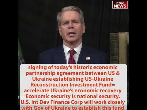 Signing historic economic partnership agreement US-Ukraine Reconstruction Investment Fund