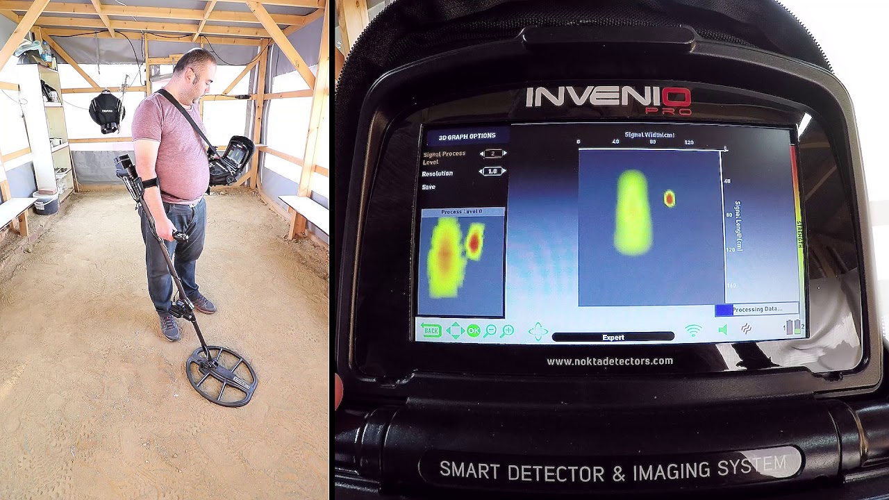 Invenio Dedektör - 50cm Uzunluğunda 8mm'lik Demir ve Yanındaki Paranın Tespiti