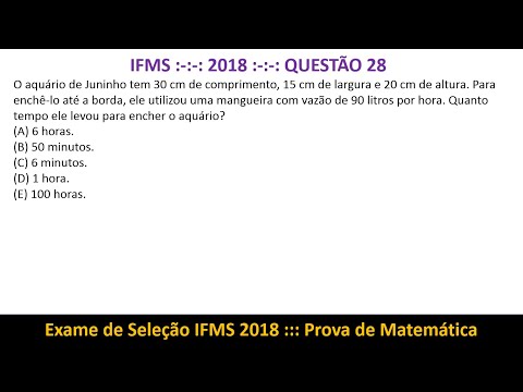 Volume #IFMS 2018 Q28 Prova de Matemática Exame de Seleção