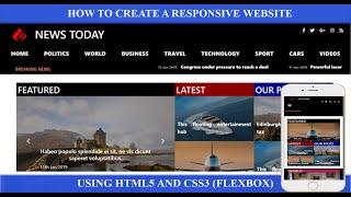 Build a responsive website using HTML5 and CSS3 (Flexbox)
