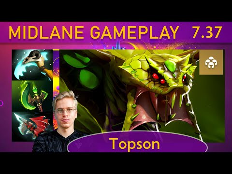 ⭐ 7.37 Topson Venomancer |KDA - 36 KP - 76%| New patch Mid Gameplay - Dota 2 Top MMR