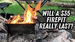 $35 portable camping fire pit long term review and setup instructions